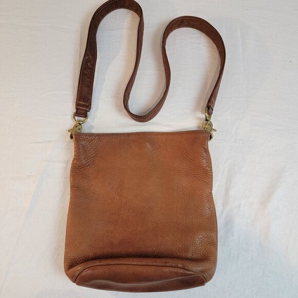 Vintage Libaire Brown Pebbled Leather Crossbody Purse - Picture 2 of 8